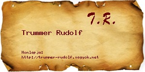 Trummer Rudolf névjegykártya